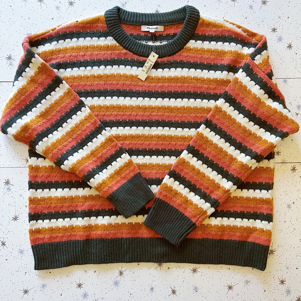 Madewell Beacontree Pullover Sweater (Size L, Striped)